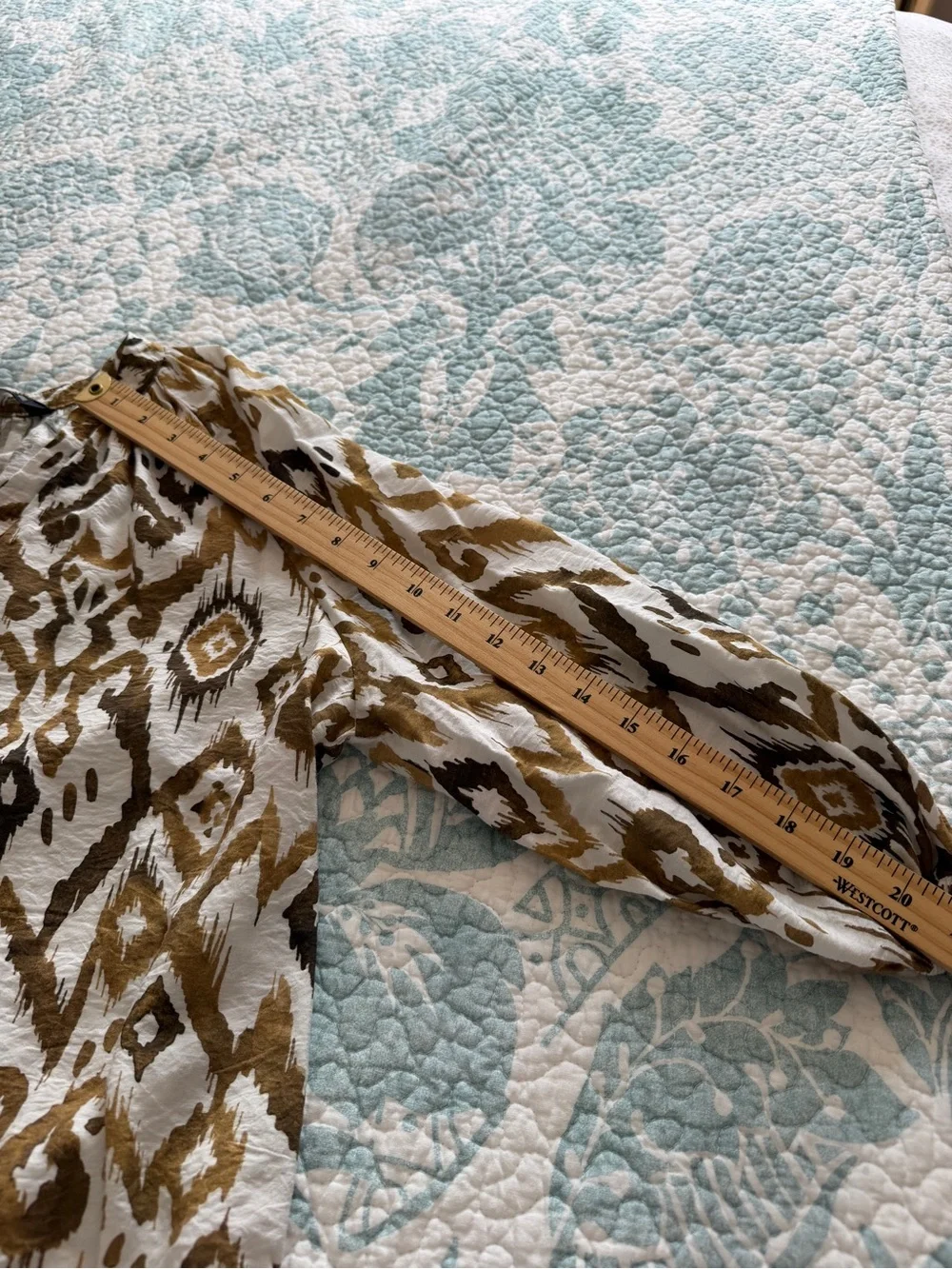 Zara White and Mustard Ikat-Print Peasant Blouse - Picture 7 of 7